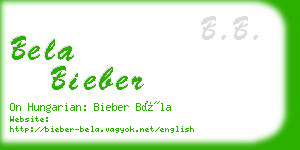 bela bieber business card